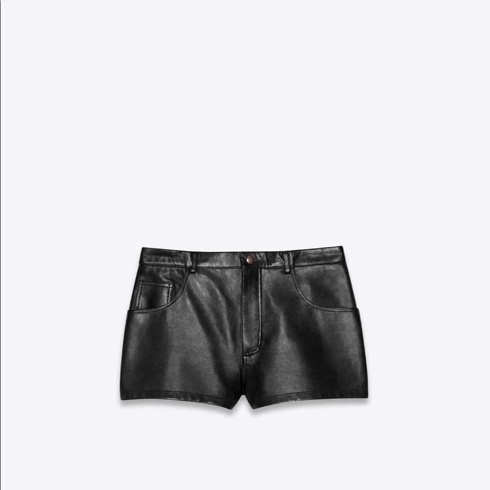 YSL Leather shorts never been used